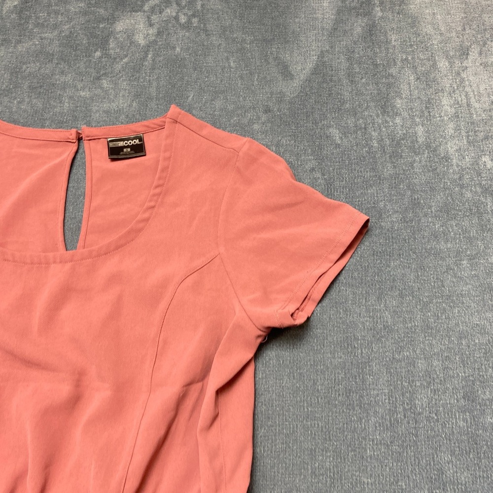 32 Degrees Cool Mini Dress Womens Small Pink Cap Sleeve Cinch Waist Keyhole Back - Picture 3 of 13